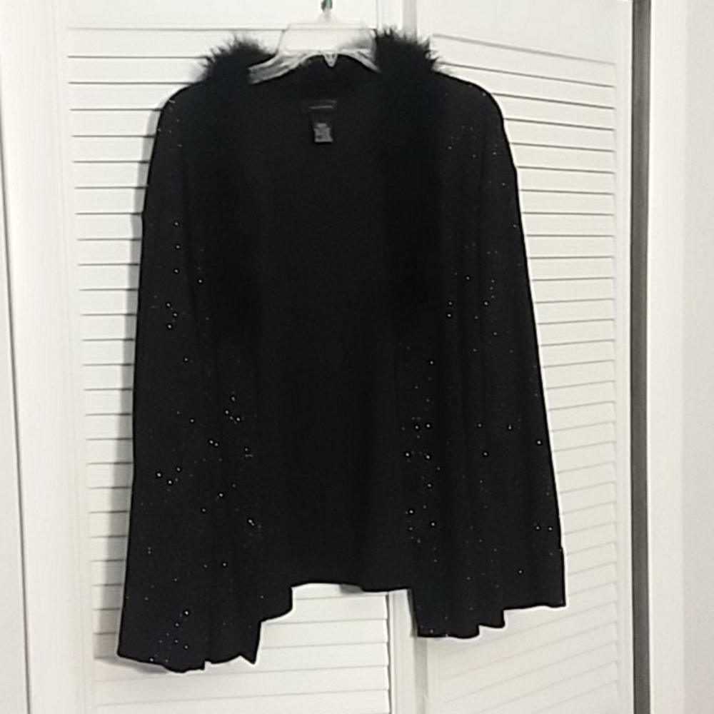Night Way w/faux fur neck...sparkling top